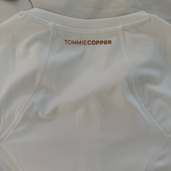 Tommie Copper Mens Compression Shirt Back Support Short Sleeve White Zip Up - Picture 10 of 10